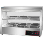 Lämmitetty näyttökaappi 2 tasoa Aukeaa takaa & edestä 1100x655x740mm Työtaso | Adexa HW2X3 - Image 5