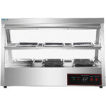 Lämmitetty näyttökaappi 2 tasoa Aukeaa takaa & edestä 1100x655x740mm Työtaso | Adexa HW2X3 - Image 9