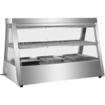 Lämmitetty näyttökaappi 2 tasoa Aukeaa takaa & edestä 1100x655x740mm Työtaso | Adexa HW2X3 - Image 3