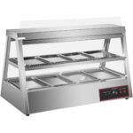 Lämmitetty esittelyvitriini 2 tasoa Avautuu taka- ja etupuolelta 1200x655x740mm Työtasolle | Adexa HW2X4 - Image 5