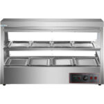 Lämmitetty esittelyvitriini 2 tasoa Avautuu taka- ja etupuolelta 1200x655x740mm Työtasolle | Adexa HW2X4 - Image 3