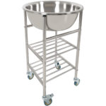 Ruostumattomasta teräksestä valmistettu sekoituskuljetin kulholla ja 2 hyllyllä 514x350x838mm | Adexa MBXS001