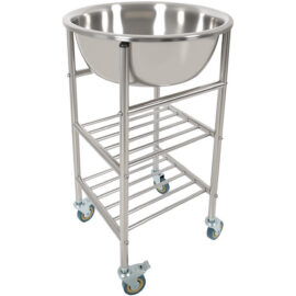 Ruostumattomasta teräksestä valmistettu sekoituskuljetin kulholla ja 2 hyllyllä 514x350x838mm | Adexa MBXS001