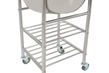 Ruostumattomasta teräksestä valmistettu sekoituskuljetin kulholla ja 2 hyllyllä 622x457x838mm | Adexa MBXS002