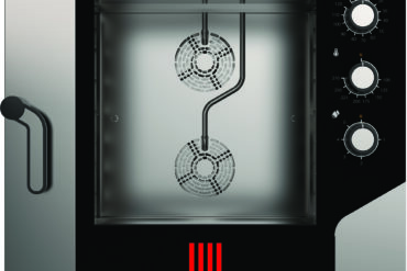 Ammattilaiskäyttöön tarkoitettu yhdistelmäuuni, sähköinen, 6 tasoa GN1/1 ja 600x400mm, sähkömekaaniset ohjaimet, suora höyry | Tecnoeka MKF616S