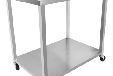 Kaupallinen liikkuva työpöytä pyörillä, ruostumaton teräs, alahylly ja roiskesuoja 1000x700x900mm | Adexa DWTC70100B