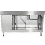 Kaupallinen Pesuallas Kaappi Ruostumaton Teräs 1200x600x900mm 1 allas vasemmalla 3 laatikkoa Roiskesuoja | Adexa DSA601202D3DL - Image 3