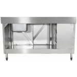 Kaupallinen Pesuallas Kaappi Ruostumaton Teräs 1000x600x900mm 1 allas oikealla 3 laatikkoa Roiskesuoja | Adexa DSA601002D3DR - Image 2