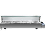 Kaupallinen Bain Marie lasisella roiskesuojalla 4xGN1/2 | Adexa HBM24 - Image 3
