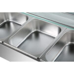 Kaupallinen Bain Marie lasisella roiskesuojalla 4xGN1/2 | Adexa HBM24 - Image 4