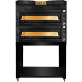 Premium Pizza-uuni 2 kammioinen Kapasiteetti 12 x 35 cm pizzat Sähköinen Musta etuosa | Adexa PEF105702SEB