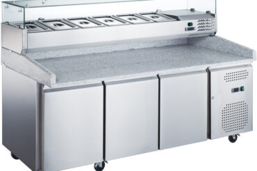 Pizzatiskin 3-ovinen ja valmistelutaso 1795x700x985mm | Adexa DRPZ3300TN-GT518