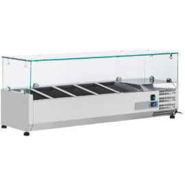 Jäähdytetty tarjoilutason valmisteluyksikkö 1200mm 5xGN1/4 Syvyys 330mm | Adexa VRX1200330