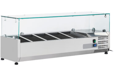 Jäähdytetty tarjoilutason valmisteluyksikkö 1200mm 5xGN1/4 Syvyys 330mm | Adexa VRX1200330