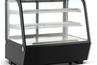 Näyttöjääkaappi 120 litraa 2 hyllyä Pyöristetty etuosa Musta | Adexa CW120RB