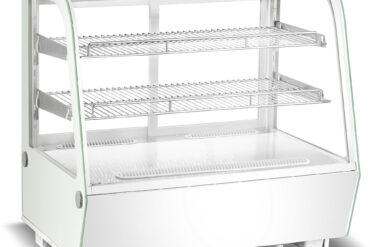 Näyttöjääkaappi 120 litraa 2 hyllyä Pyöristetty etuosa Valkoinen | Adexa CW120RW