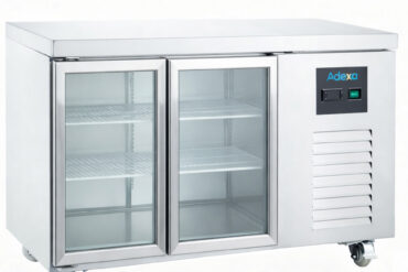 Kaupallinen jäähdytetty tiskipöytä 2 lasiovella GN1/1 | Adexa DRGN2100TNG