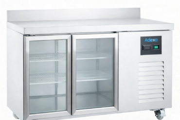 Kaupallinen jäähdytetty työtaso 2 lasiovea GN1/1 takareuna | Adexa DRGN2200TNG