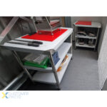 Kaupallinen työpöytä Alahylly Ruostumaton teräs Pyöreät jalat 600x700x900mm | Adexa QNH1114 - Image 7