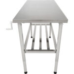 Säädettävä ruostumattomasta teräksestä valmistettu työpöytä 1400x600x700-1000mm Alahyllyllä | Adexa MCEWA60140 - Image 4