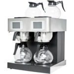 Kaupallinen Kaksisuodatin Kahvinkeitin Manuaalinen tai Automaattinen Täyttö 4 Lasikannua 4 Lämpölevyä | Adexa CBD02A1