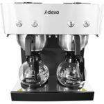 Kaupallinen kaksisuodatin kahvinkeitin manuaalinen täyttö 4 lasikannua 4 lämpölevyä | Adexa CBD02B1 - Image 4