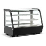 Näyttöjääkaappi 160 litraa 2 hyllyä Musta Kaareva etuosa | Adexa CW160RB