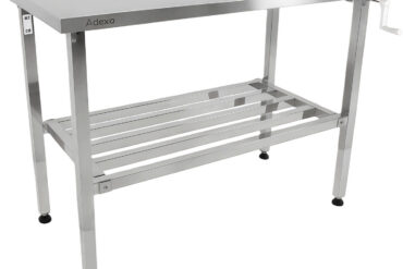 Säädettävä ruostumattomasta teräksestä valmistettu työpöytä 1200x600x700-1000mm Hylly alapuolella | Adexa MCEWA60120