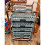 Ammattimainen astianpesukoneen kori kärry ruostumatonta terästä 5 tasoa 550x510x1000mm | Adexa RT5505 - Image 4