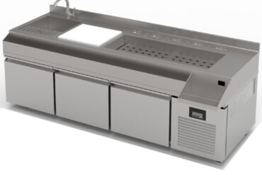 Ammattimainen baarijääkaappi 580 L – 3 laatikkoa – ruostumaton teräs cocktail-yksiköllä | Adexa TPG73L3DCT207