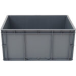Muovinen säilytyslaatikko 600x400x340mm Harmaa | Adexa WHEU4633G - Image 2
