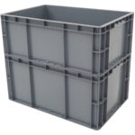 Muovinen säilytyslaatikko 600x400x340mm Harmaa | Adexa WHEU4633G - Image 3