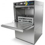 Ammattimainen lasinpesukone 30 koria/tunti 400mm kori Tyhjennyspumppu Pesuainepumppu Huuhteluainepumppu Säiliö- ja kattilatermostaatti | Adexa WZ40DRDPBTT