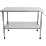 Säädettävä ruostumattomasta teräksestä valmistettu työpöytä 1200x600x700-1000mm Tasainen alahylly | Adexa MCEWB60120 - Image 8