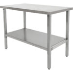 Säädettävä ruostumattomasta teräksestä valmistettu työpöytä 1200x600x700-1000mm Tasainen alahylly | Adexa MCEWB60120 - Image 7