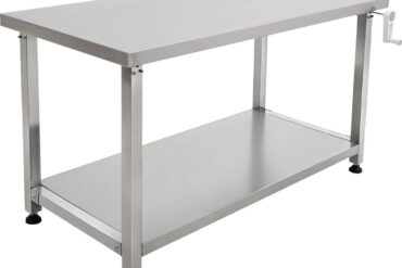 Säädettävä ruostumattomasta teräksestä valmistettu työpöytä 1400x600x700-1000mm Tasainen alahylly | Adexa MCEWB60140