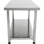 Säädettävä ruostumattomasta teräksestä valmistettu työpöytä 1200x600x700-1000mm Tasainen alahylly | Adexa MCEWB60120 - Image 3