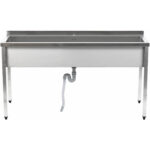 Kaupallinen Astianpesuallas Ruostumaton teräs 1 allas Roiskesuoja 1600x600x900mm Neliöjalat | Adexa PSA16060