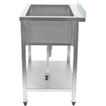 Kaupallinen kattilanpesuallas Ruostumaton teräs 1 allas Roiskesuoja Alahylly 1600x700x900mm Neliön muotoiset jalat | Adexa PSA16070U - Image 3