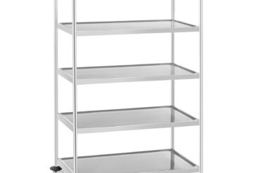 Kaupallinen tarjoilu-/palvelu-/siivouskärry ruostumatonta terästä, 5 tasoa, 810x460x1480mm | Adexa RST5B