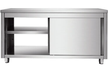 Kaupallinen läpikulku työtasokaappi liukuovilla ruostumaton teräs 1600x700x850mm | Adexa VTC167SLS