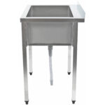 Ammattimainen astianpesuallas ruostumatonta terästä 1 altaalla, roiskesuojalla 800x600x900mm, neliöjalat | Adexa PSA8060 - Image 3