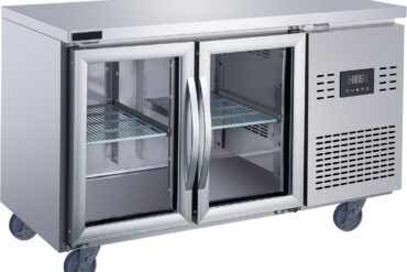 Ammattikeittiön tiskijääkaappi 2 lasiovella 1350x700x850mm | Adexa T147RG