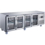 Ammattimainen tiski-jääkaappi 4 lasiovella 2240x700x850mm | Adexa T227RG