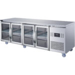 Ammattimainen tiski-jääkaappi 4 lasiovella 2240x700x850mm | Adexa T227RG - Image 3