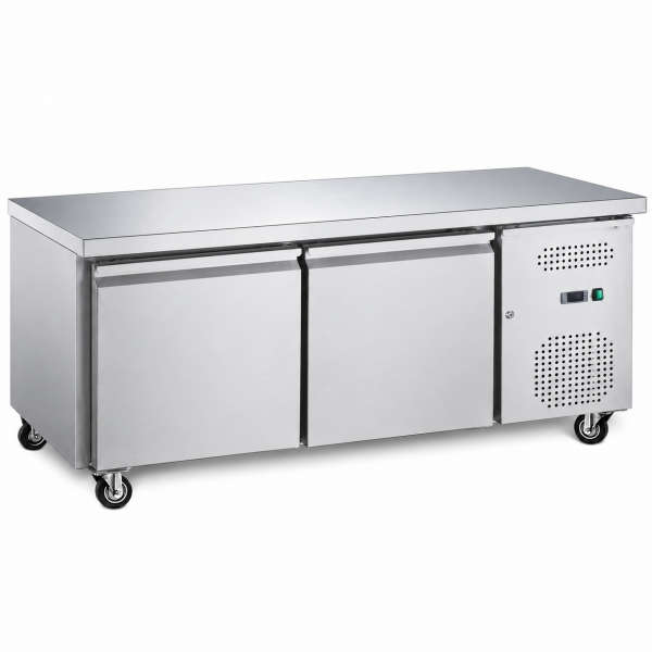 Ammattimainen matala jäähdytetty tiski / kokin alusta 2 ovea 1360x700x650mm | Adexa BASE21