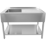 Ammattilaisallas ruostumatonta terästä 1400x600x900mm 1 allas vasemmalla roiskesuoja | Adexa DSA60140L