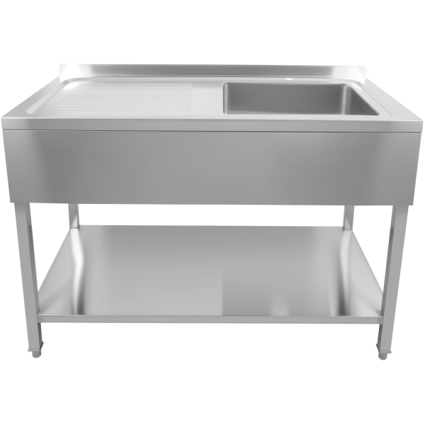 Ammattilaisallas ruostumatonta terästä 1400x600x900mm 1 allas oikealla roiskesuoja | Adexa DSA60140R