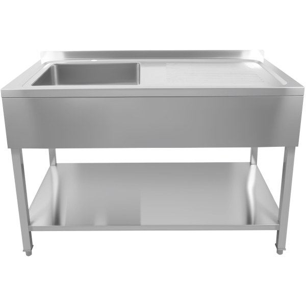 Ammattilaisallas ruostumatonta terästä 1600x600x900mm 1 altaalla vasemmalla roiskesuoja | Adexa DSA60160L