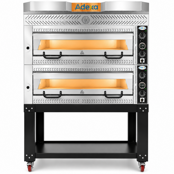 Premium Pizza-uuni 2 kammiota Kapasiteetti 12 x 35 cm pizzoja Sähköinen Ruostumaton teräsetuosa | Adexa PEF105702SE